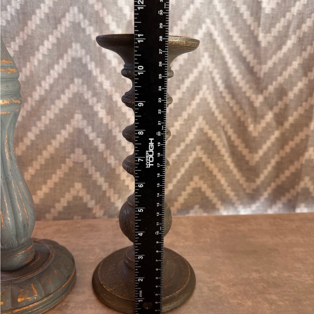 Decorative Blue Gray and Dark Grey Candle Holders Set - Home Accents - Picture 11 of 14